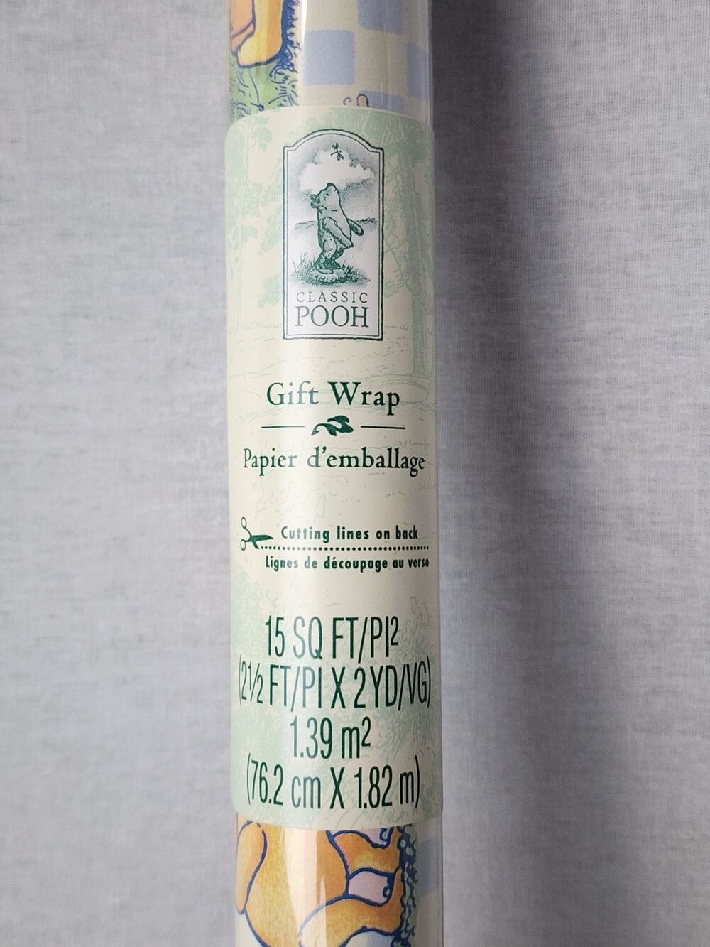 Vintage Winnie The Pooh Gift Wrap Wrapping Paper Roll 15 SQ FT Party New Disney